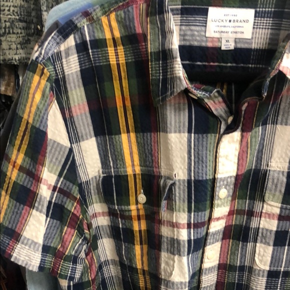 Lucky Brand Multi Color Plaid Casual Button Down Shirt - Picture 4 of 7
